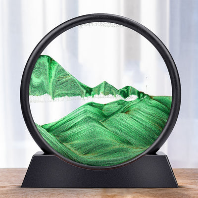 Sand Art Picture Round Glass 3D