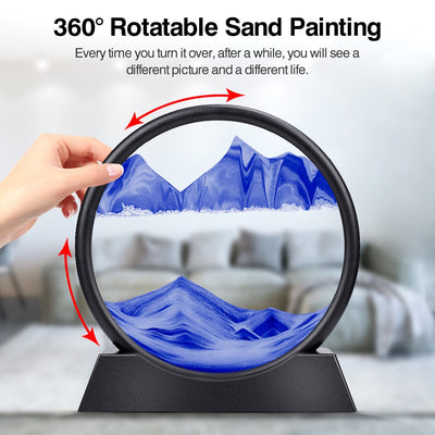 Sand Art Picture Round Glass 3D